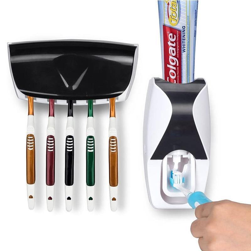 Kit Dispenser de creme dental automático + Protetor de escova